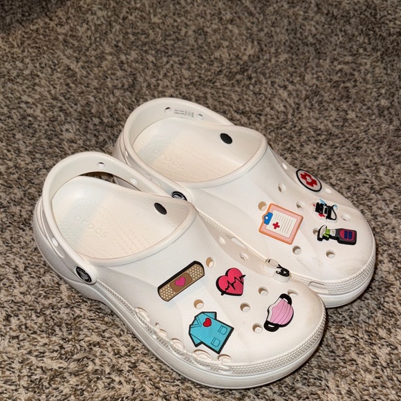 CROCS Shoes - CROCS White with Colorful Nurse Charms